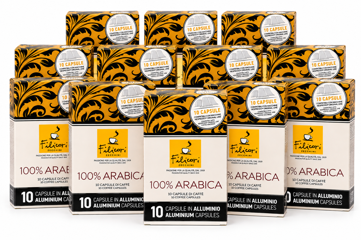 Filicori Zecchini 100% Arabica Kaffeekapseln – Nespresso® kompatibel – 10 Aluminiumkapseln