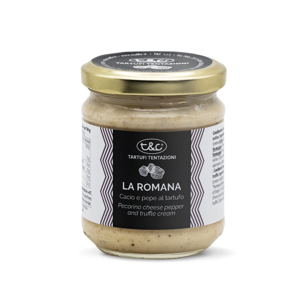 T&C Cacio e Pepe Trüffelsauce mit Sommertrüffel – La Romana – 170 g