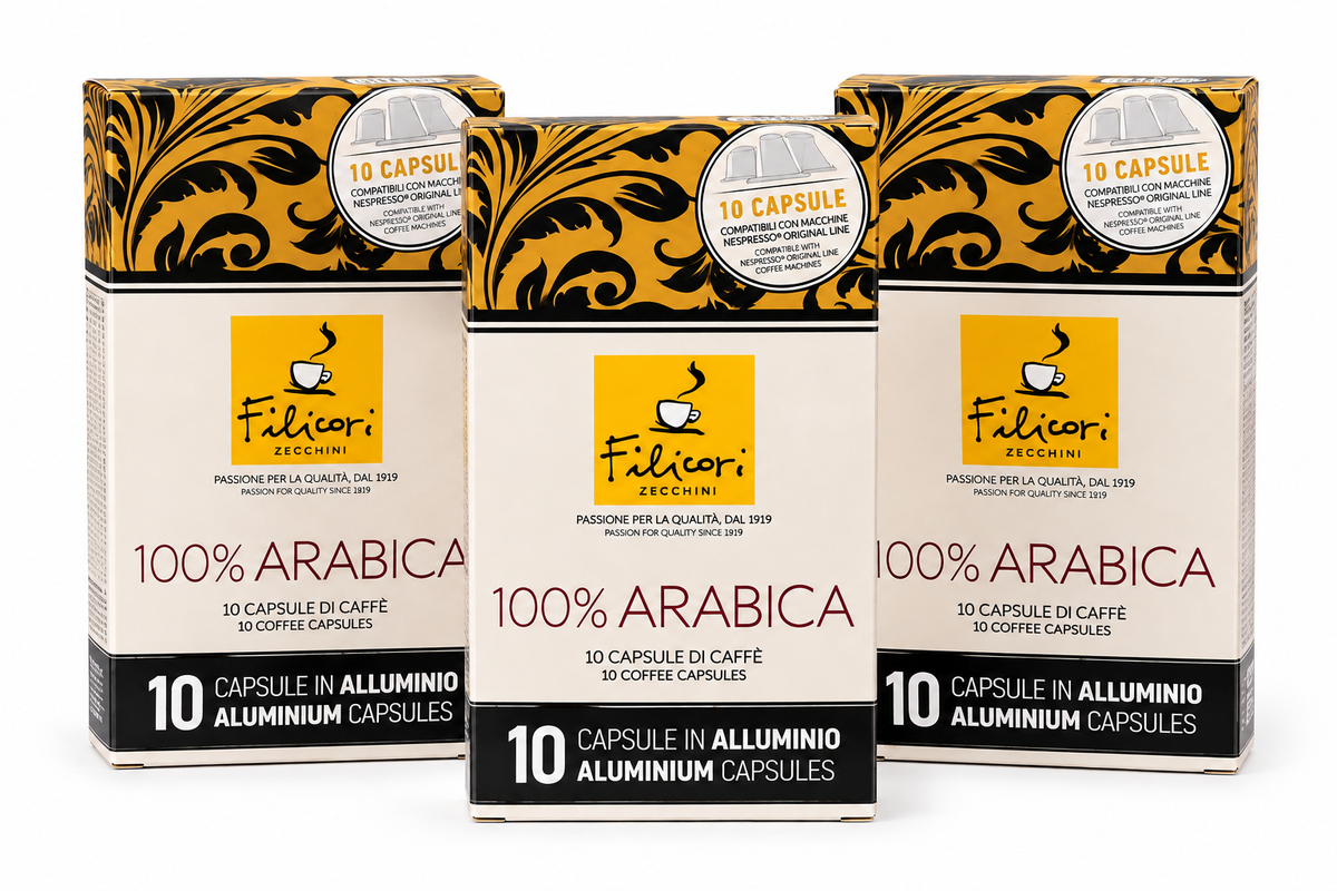 Filicori Zecchini 100% Arabica Kaffeekapseln – Nespresso® kompatibel – 10 Aluminiumkapseln