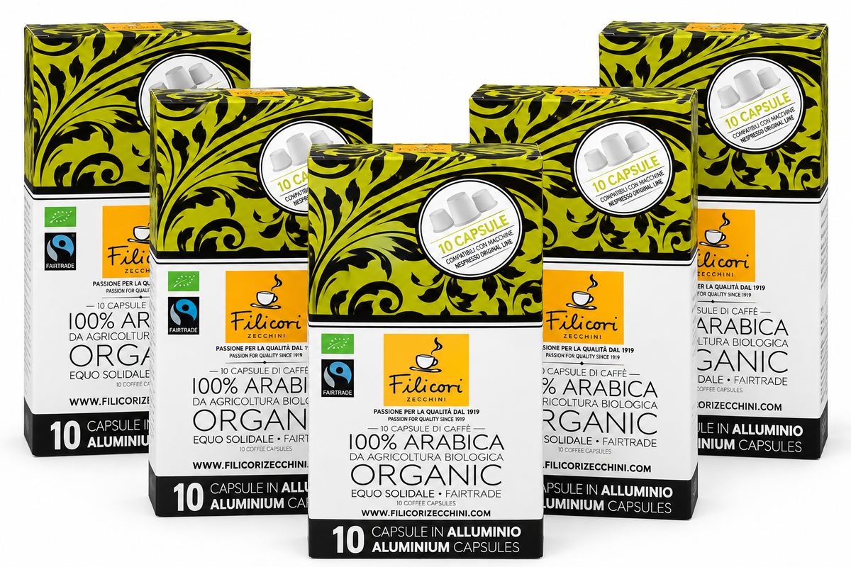 Filicori Zecchini Bio Fairtrade Kaffeekapseln – 100% Arabica – Nespresso® kompatibel – 10 Stück