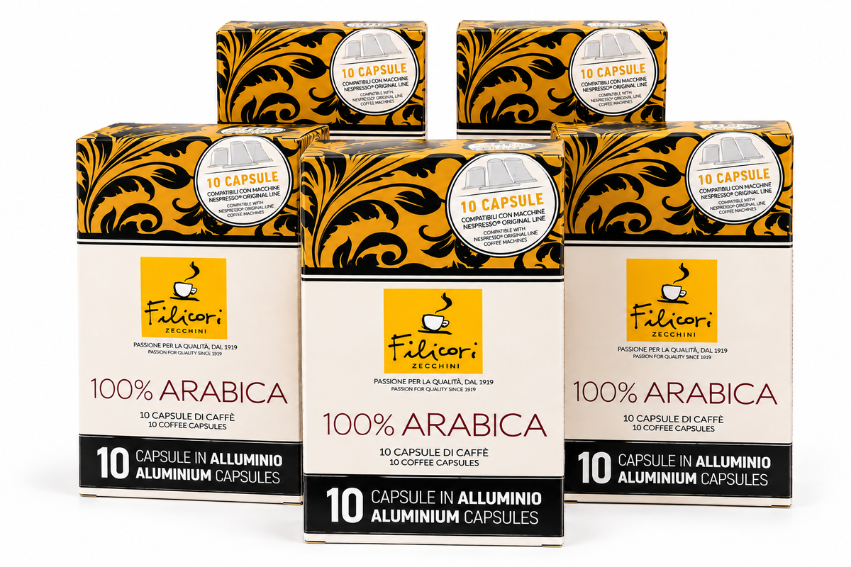Filicori Zecchini 100% Arabica Kaffeekapseln – Nespresso® kompatibel – 10 Aluminiumkapseln