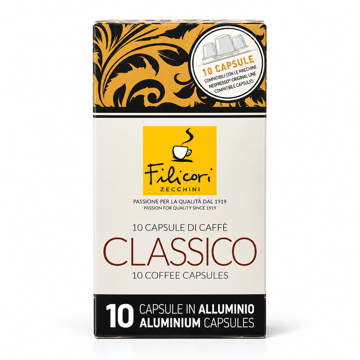 Filicori Zecchini Classico Kaffeekapseln – Nespresso® kompatibel – 10 Aluminiumkapseln