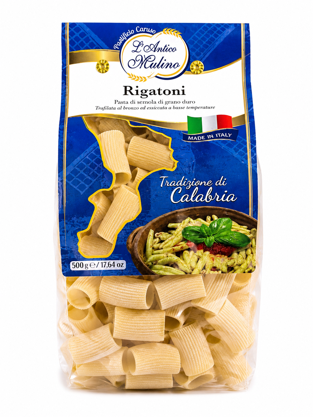 L’Antico Mulino Rigatoni – Italienische Pasta aus Kalabrien – 500 g